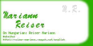 mariann reiser business card